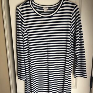 J. Crew navy striped dress